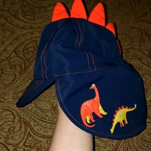 Beach sun canopy hat for toddler, Dino theme, Size 2T-5T